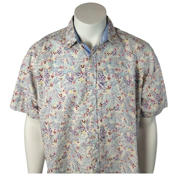 Cremieux Other - Daniel Cremieux Colorful Mens Button Down Short Sleeve Shirt Size XL Casual Look